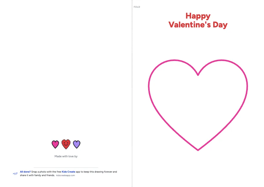 Preview of the Big Fold-and-Draw Valentine printable